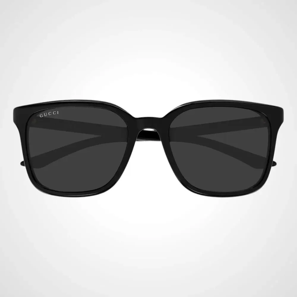 New GUCCI Sunglasses Black Square Acetate Gold Plaque Letter Logo 55-19-145 Mens - Picture 3 of 5